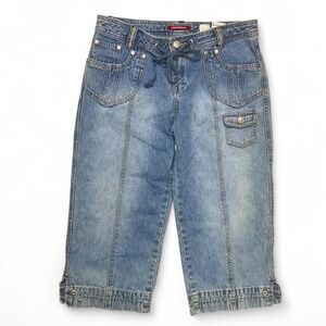 Vintage Y2K Unionbay Denim Capri Jean Pants Women‎ Size 5 Street Grunge Punk 90s